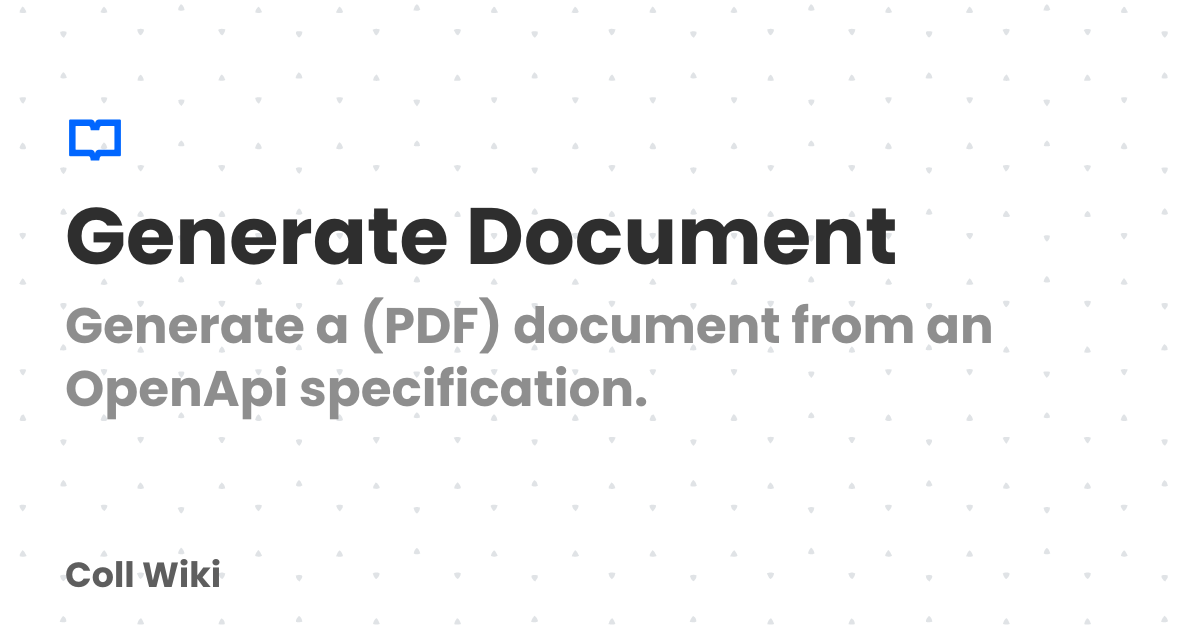 Generate Document | Coll Wiki